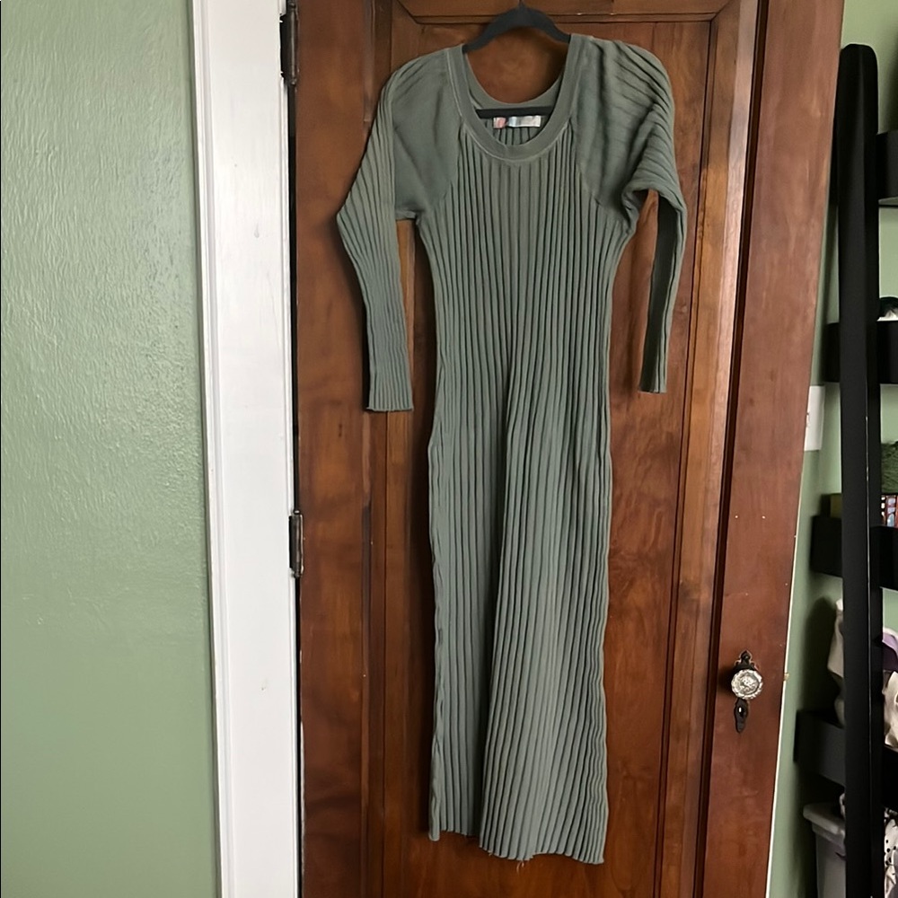 FP Beach Green Maxi Sweater Dress